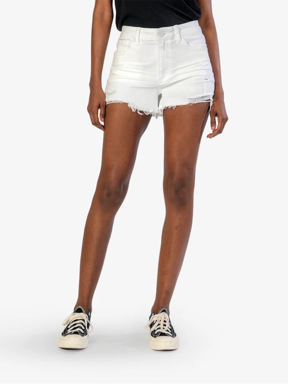 Kut from the Kloth White Distressed Denim Cutoff Shorts